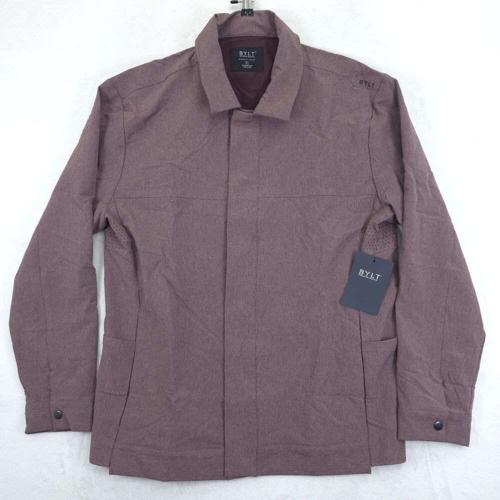 Bylt District Jacket Performance Maroon NWT Waterproof Mens XL Snap Button
